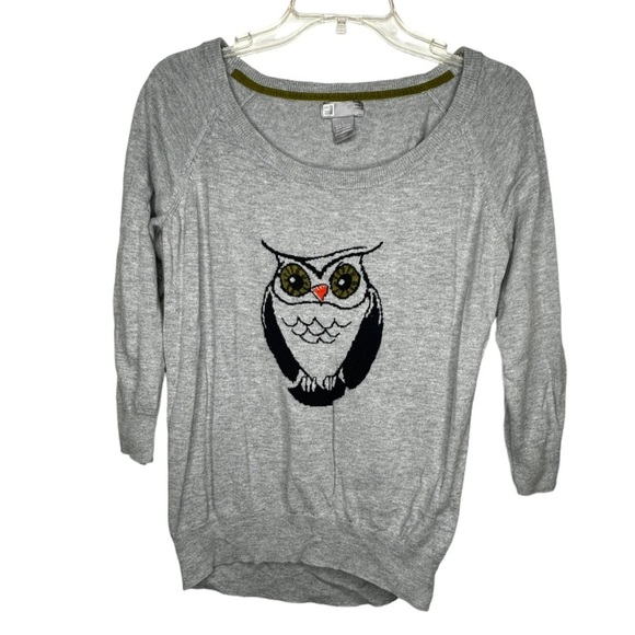 JC Penney Cashmere Blend‎ Owl Sweater - Picture 1 of 4